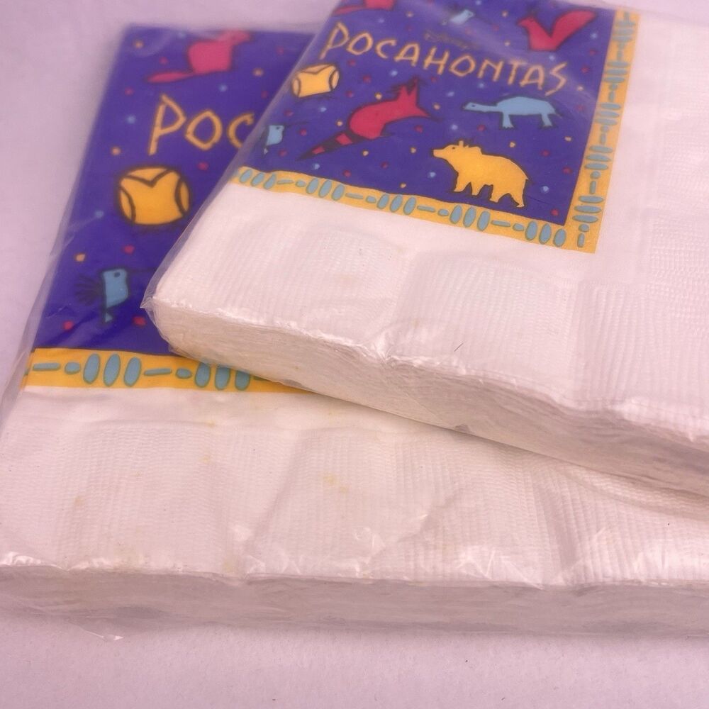 Disney 1995 VTG Pocahontas Birthday Party Supplies Lot of 4 Napkins/Cups - Picture 15 of 15